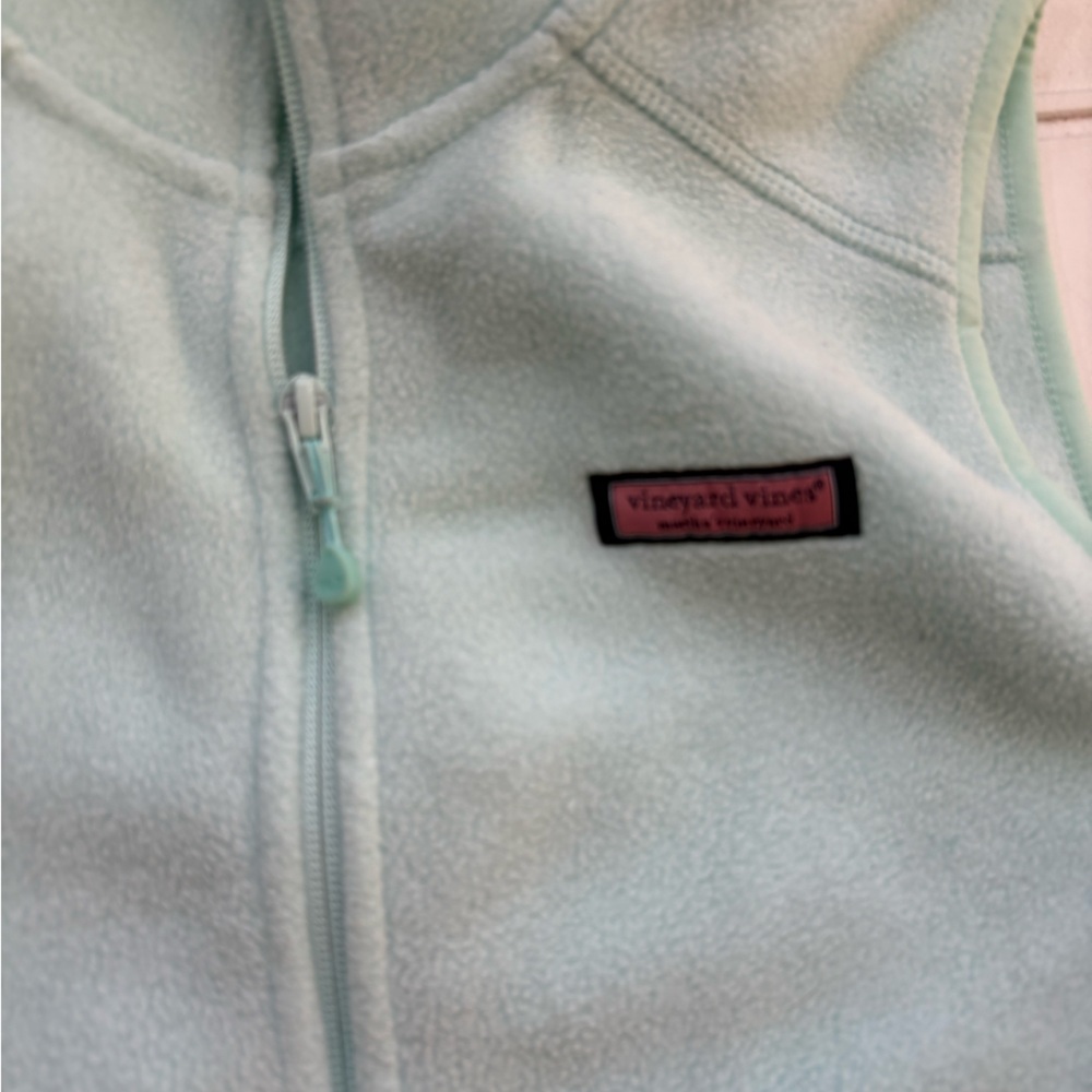 Vineyard Vines Women’s Fleece Full Zip Vest Mint Green Size XS - Picture 3 of 7